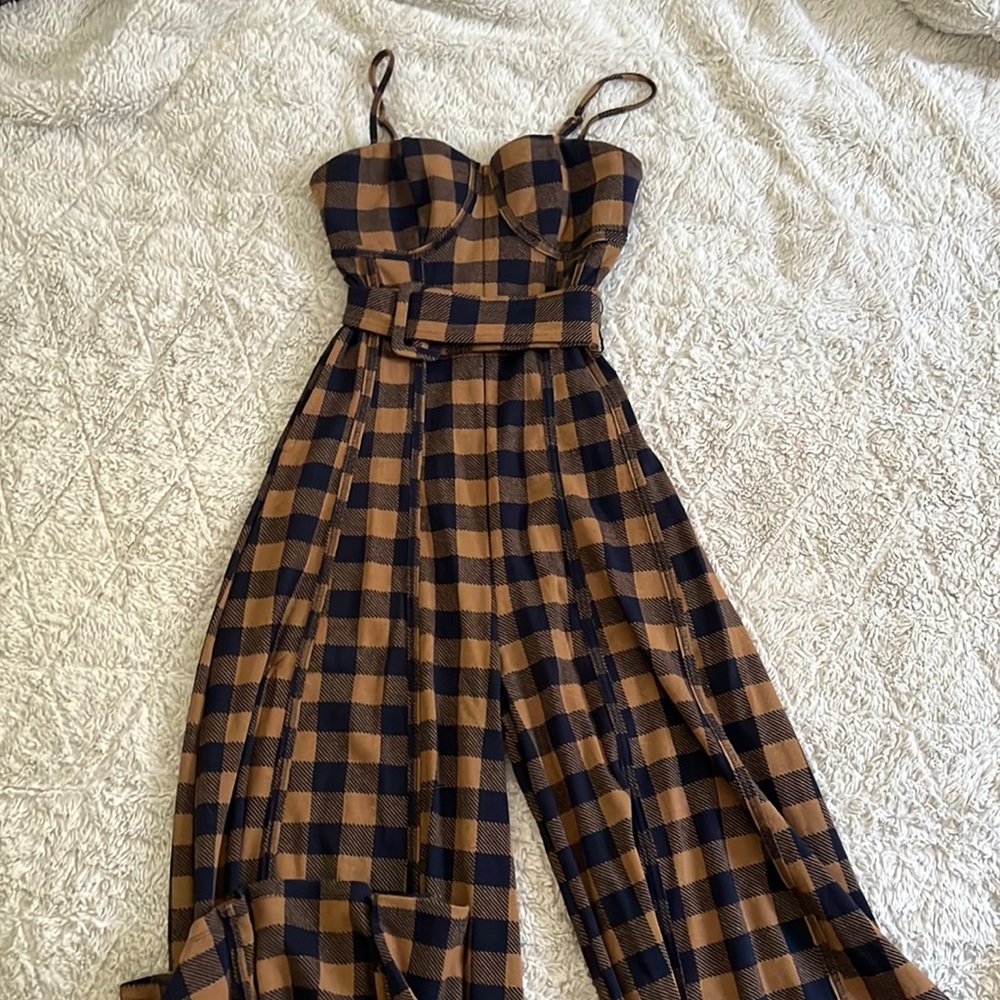 Fall plaid Jumpsuit